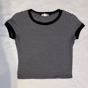 Agaci Striped Fitted Crop Top